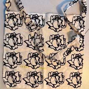 Freda Salvador Floral Print Tote in Cream and Black